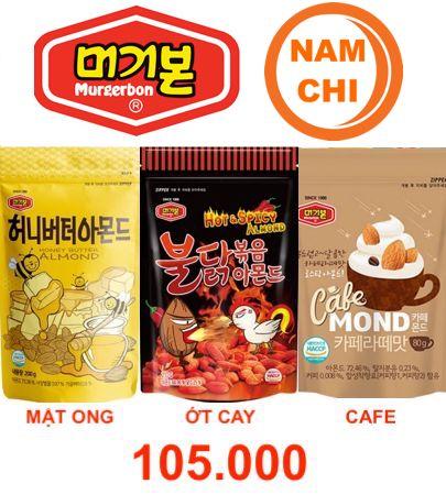 Hạnh nhân murgerbon hàn quốc vị mật ong vị ớt cay vị cafe