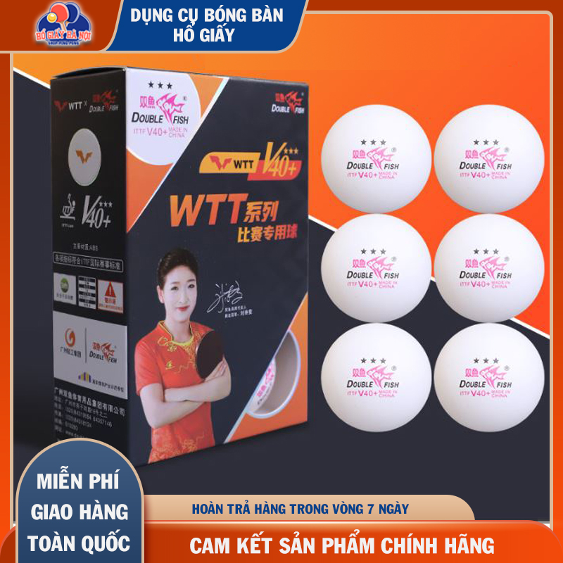 Bóng thi đấu double fish v40+ 3 sao vật liệu mới quả bóng thi đấu thế giới mới nhất 2022