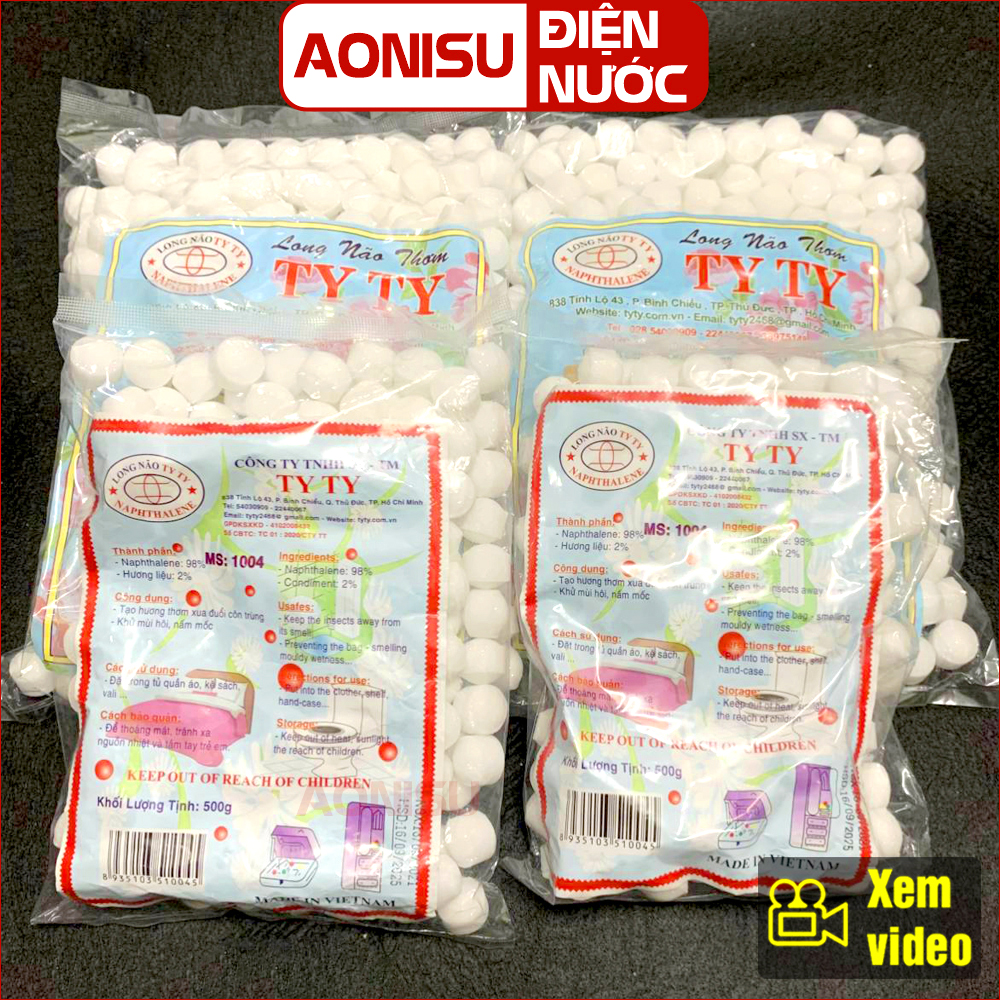 Băng Phiến Đuổi Gián Chuột TYTY TRẮNG 1kg, 500g - Long Não Thơm Đuổi Côn Trùng Đuổi Kiến Bỏ Tủ Quần - Gia Dụng AONISU