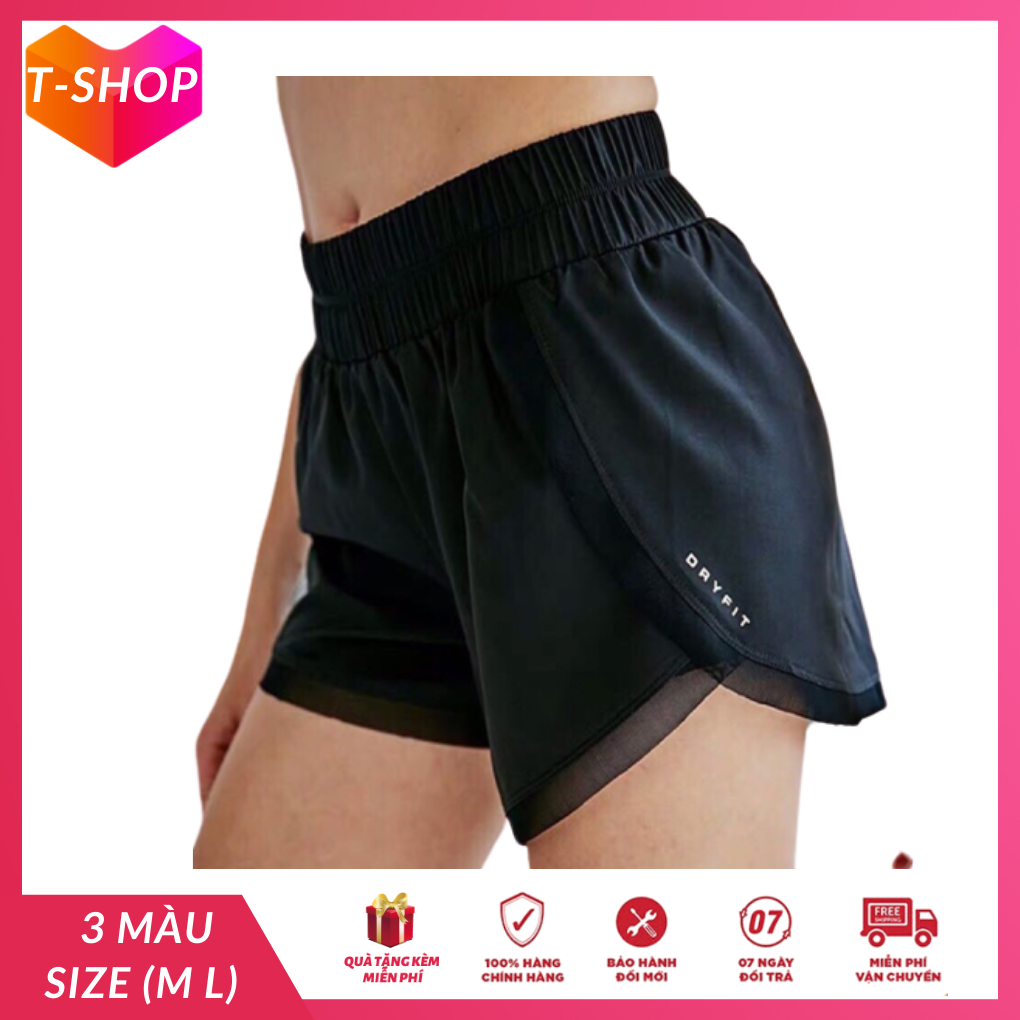 [HCM]Quần đùi tập gym nữ Dryfit phối viền lưới siêu xinh mẫu quần áo tập yoga đẹp cho nữ-SR009