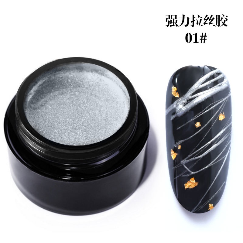 Gel nhũ vẽ móng mạng nhện. Dùng vẽ mạng nhện trang trí móng nghệ thuật. Gel có nhũ lấp lánh rất đẹp