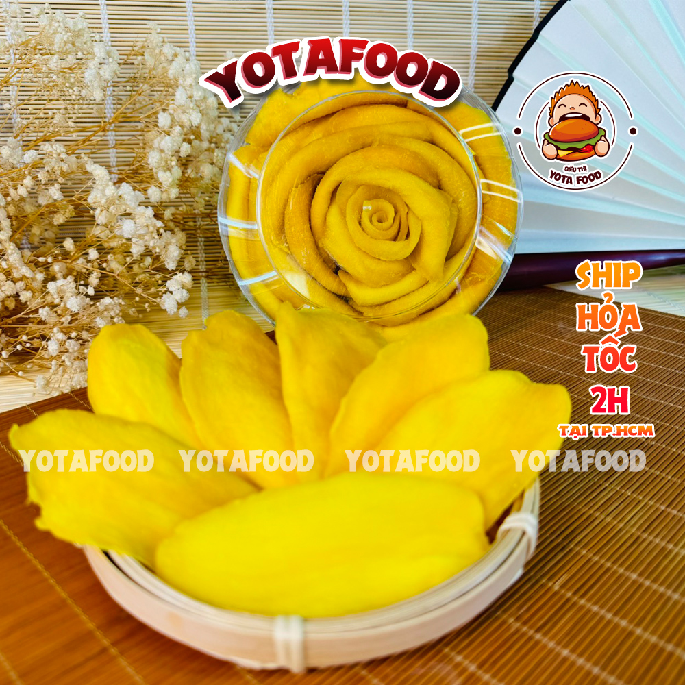 Xoài sấy dẻo xếp hoa hồng phù hợp tặng biếu ngày lễ, Tết | Yotafood