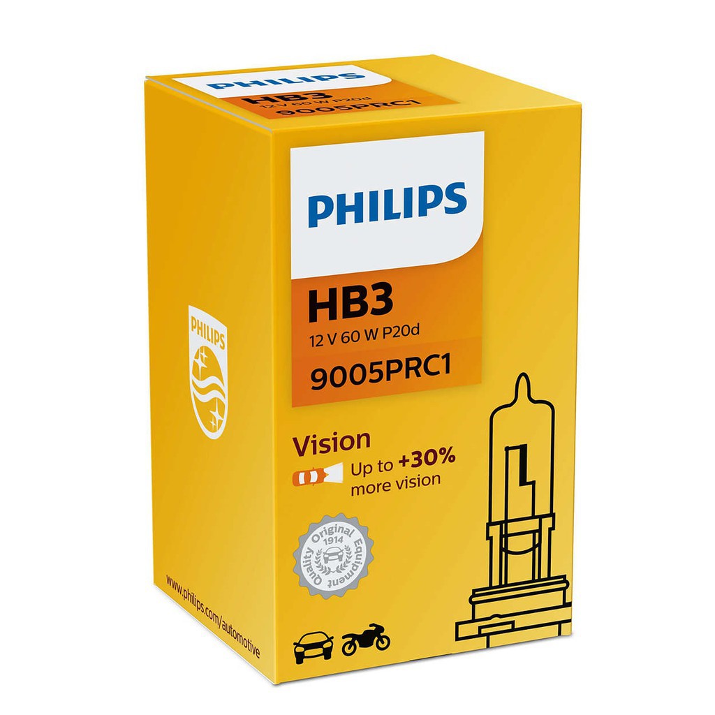 Bóng đèn ô tô bóng đèn xe hơi philips chân hb3 9005prc1 12v 65w | philips premium vision oem hb3 9005 12v