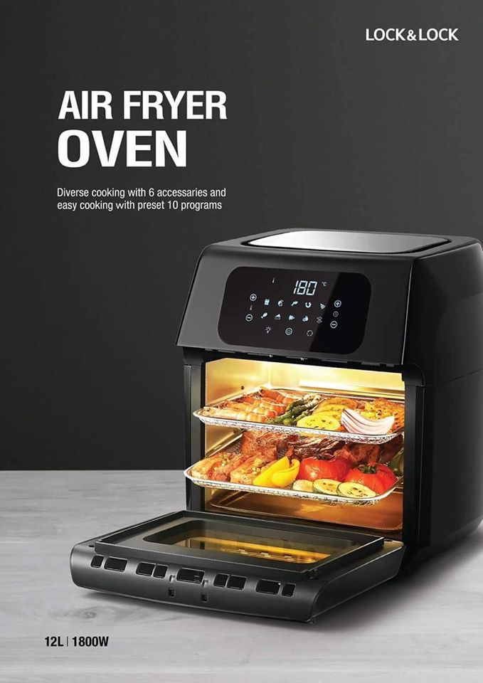 Lò nướng không khí Lock&Lock EJF696BLK - 12 lít