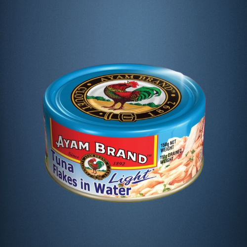 AYAM BRAND - Hộp Flakes X/DƯƠNG 150g - CÁ NGỪ NGÂM NƯỚC ÍT BÉO Tuna Flakes in Water Light (HALAL)