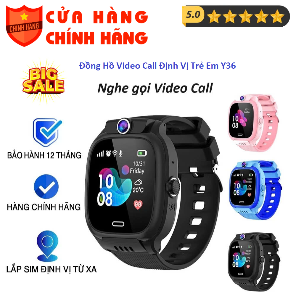 SIÊU DEAL CHÍNH HÃNG Công Nghệ THIẾT BỊ ĐỊNH VỊ Trẻ Em ,Đồng Hồ Định Vị Trẻ Em Smart Watch Y36 Nghe Gọi Video Call 4G, Định Vị , Chống Nước IP67 ,Màn Hình: OLED 1.44 Inch 240 x 240 , Bảo Vệ Màn Hình Độ Nét Cao .Sử Dụng Tiếng Việt Gọi Video