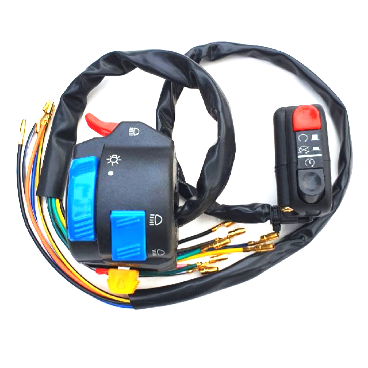 Cùm công tắc Fz trái phải, có chức năng: đèn pha,còi, passing đá đèn....dành cho xe: wave nhỏ,sirius,dream,sonic,raider....