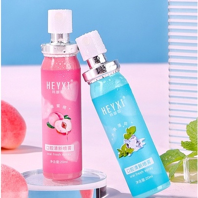 Nước xịt thơm miệng Heyxi dạng chai 20ml cho hơi thở thơm mát, Lọ xịt thơm miệng Heyxi dạng chai 20ml kháng khuẩn an toàn