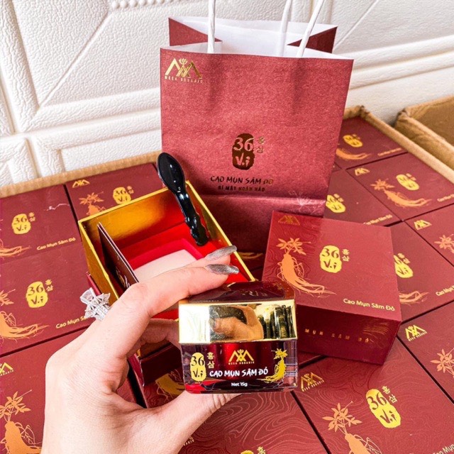 Cao mụn sâm đỏ 36 vị - cao cấp - hộp 15g hàng chính hãng + kèm thẻ bảo hành