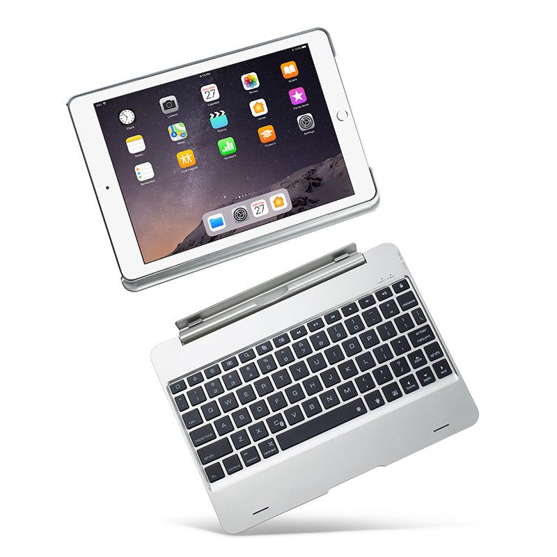 Bàn phím bluetooth có đèn cho iPad xoay 360, kèm case cho iPad Air 2, Pro 9.7, iPad 2018, iPad 2017 Promax F02 (Biến iPad thành Macbook)