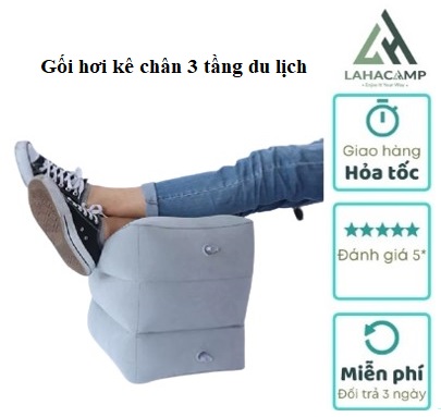 gối hơi kê chân cao tầng, gối kê chân du lịch, gối kê chân văn phòng