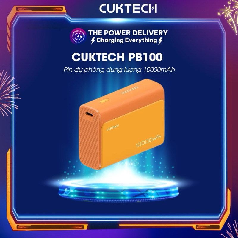 Pin dự phòng Cuktech PB100 10000mAh, nhỏ gọn, công suất 30w, hỗ trợ PD3.0/PPS/QC3.0 QC - Bảo Hành 12