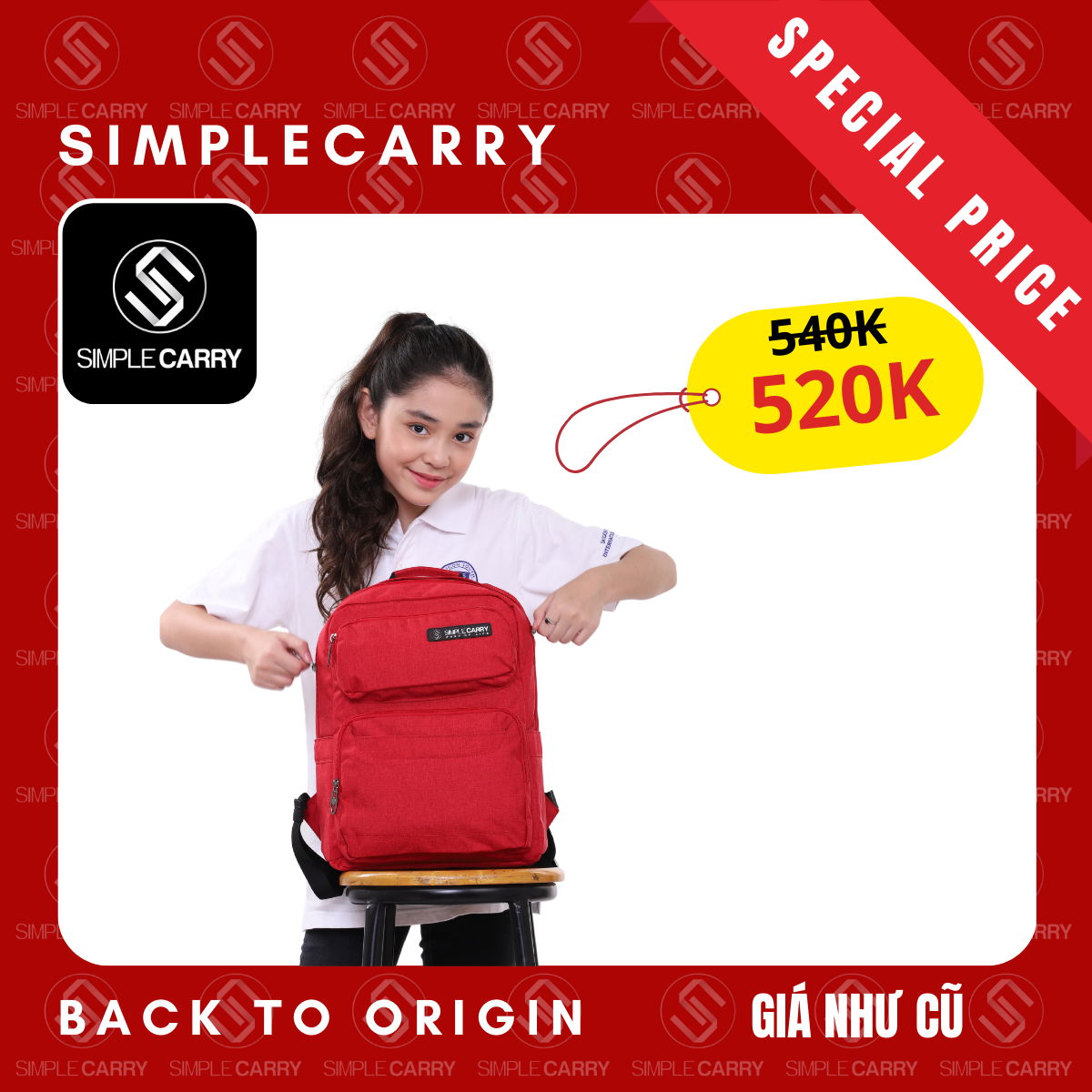 Balo thời trang học sinh, sinh viên nam nữ simplecarry issac 1