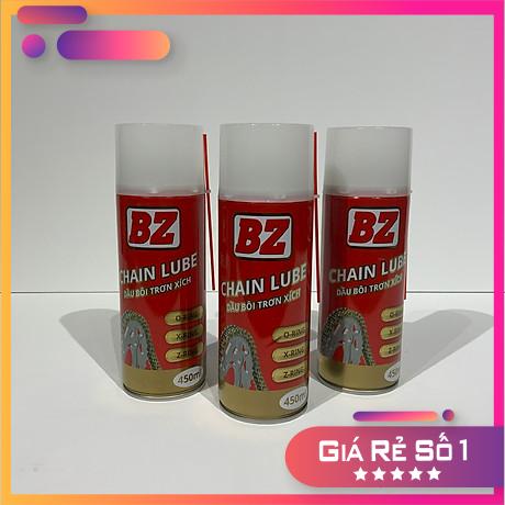 [Chính hãng] Chai Xịt Dưỡng Sên BZ CHAIN LUBE 450ml, chai bôi trơn bảo dưỡng sên BZ 450ml dạng tơ nhện bám dính hiệu quả