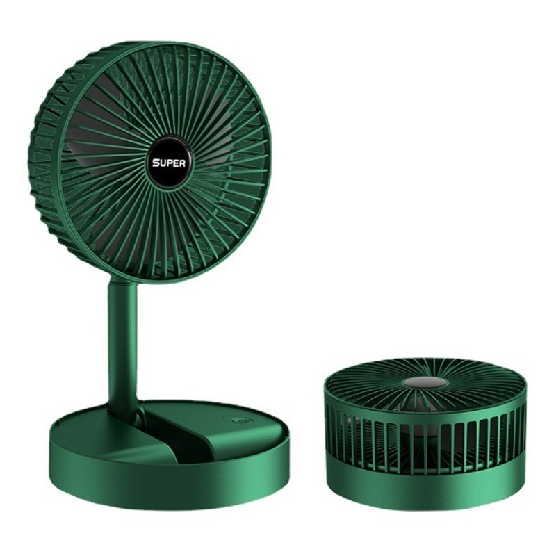 Quạt tích điện gấp gọn, quạt mini để bàn xoay 180 độ, 3 tốc độ gió, cổng sạc usb