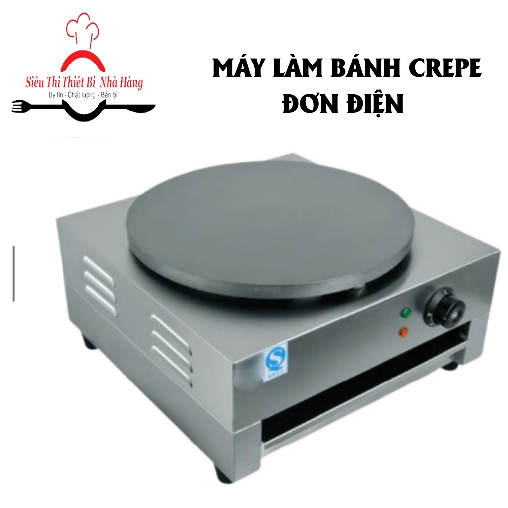Máy làm bánh Crepe mặt tròn thân vuông dùng Điện