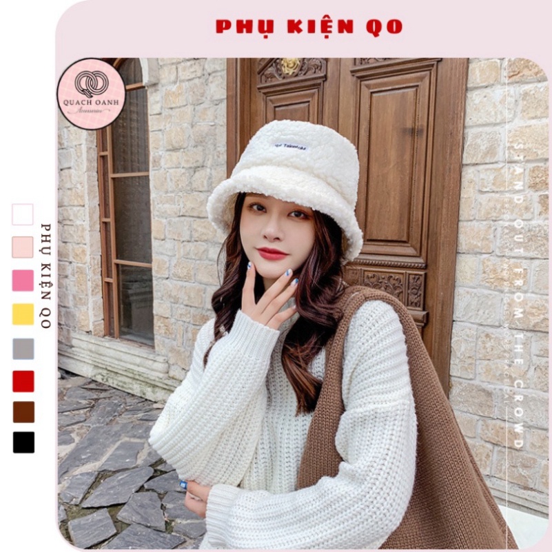 Mũ lông cừu nữ , mũ bucket lông cừu phong cách Hàn Quốc mềm mại - MU04