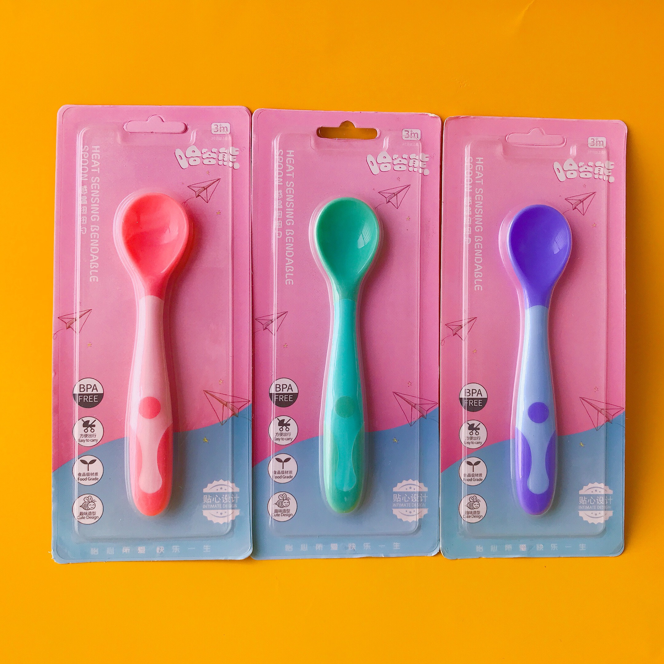 Thìa silicon báo nóng cho bé ăn dặm - Thìa ăn dặm cảm ứng nhiệt - Thìa bẻ cong báo nóng