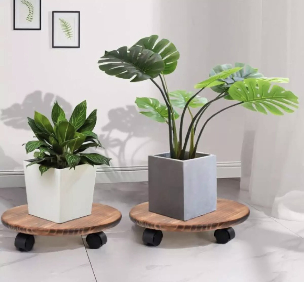 [Freeship MAX] COMBO 2 Đế để chậu cây có bánh xe - Kệ giá đỡ chậu hoa cây cảnh đa năng gỗ keo tự nhiên siêu bền  Đường Kính 30cm- 80kg