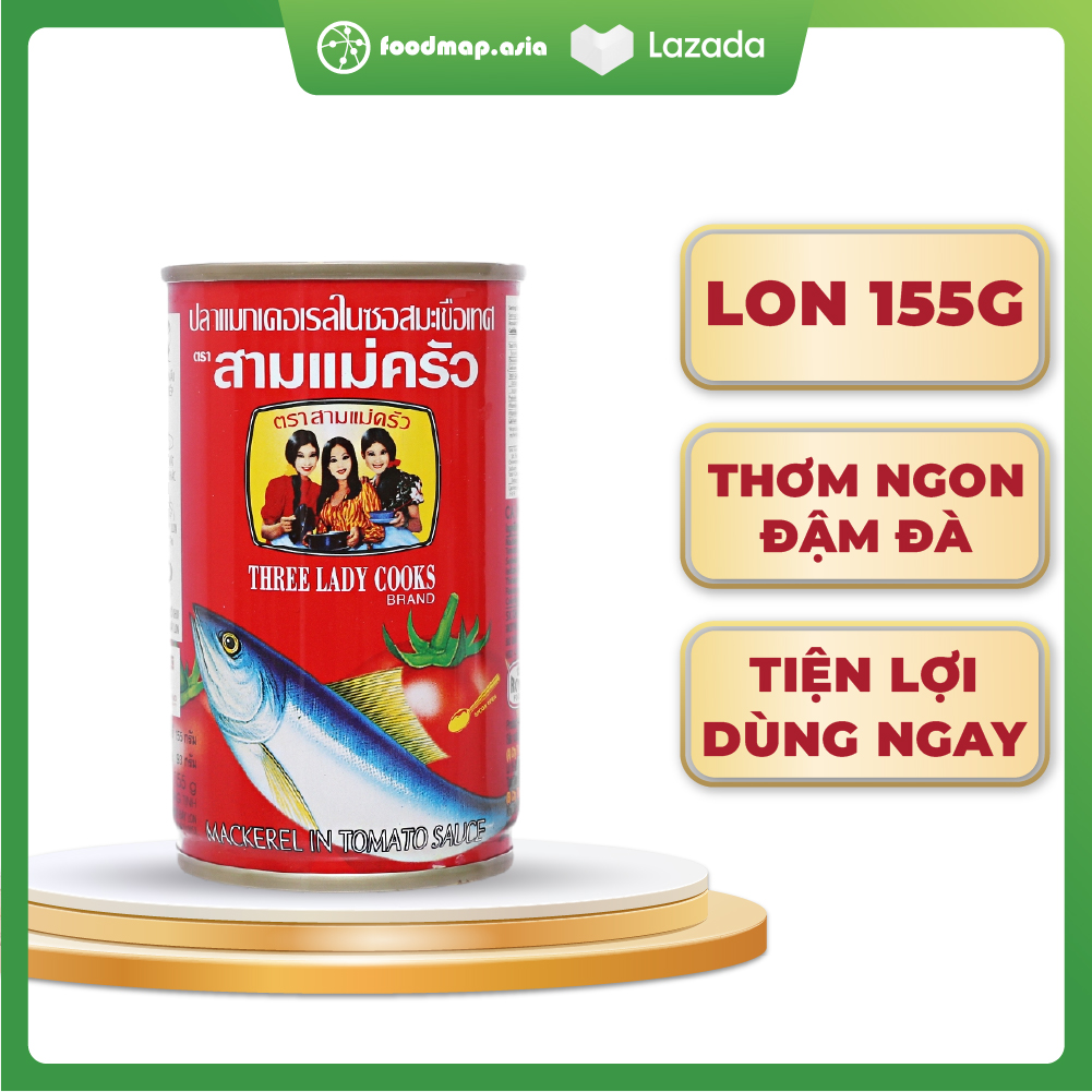 Cá Hộp 3 Cô Gái Thái Lan Cá Nục Sốt Cà Chua Lon 155g