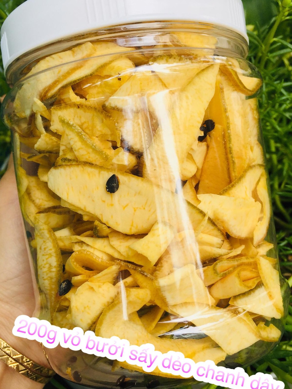 Vỏ bưởi sấy chanh dây quá ngon luôn hủ 200g