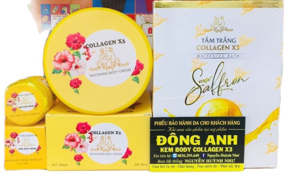 Combo Kem Body Collagen X3 + Kích trắng X3 + Tắm trắng X3 Chính Hãng CTY
