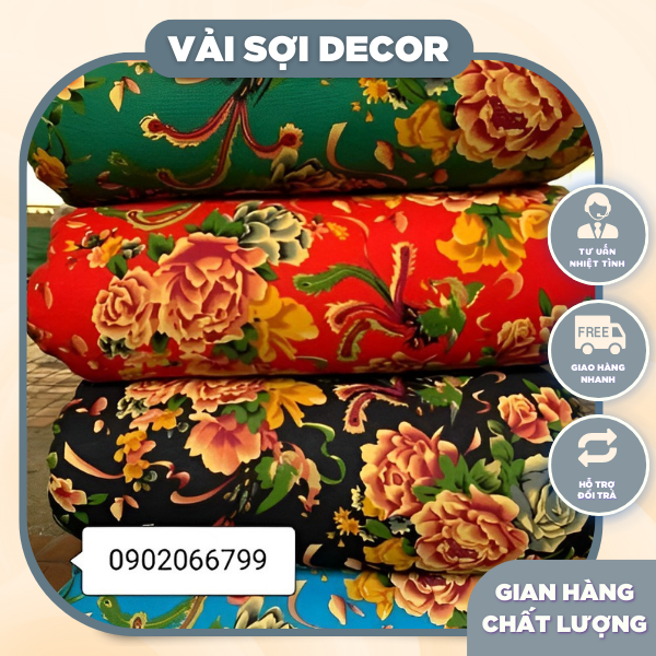 Vải con công cổ chất linen