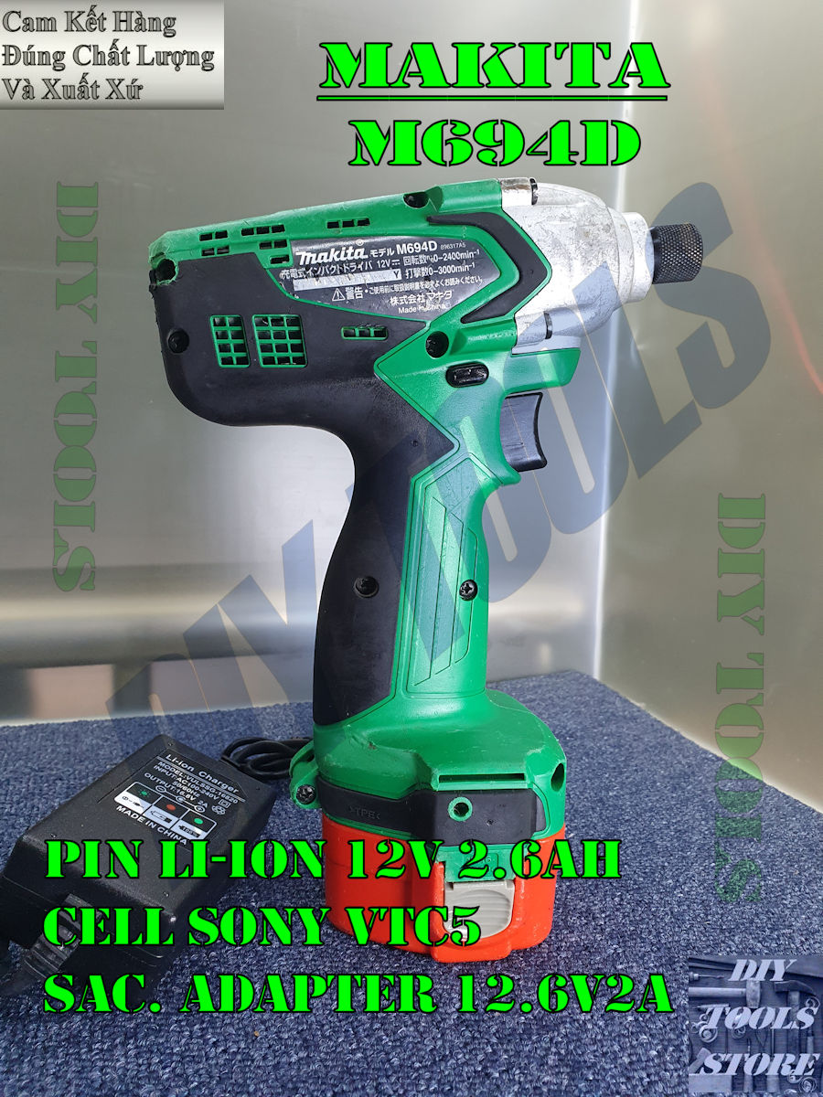 Máy Vặn Vít Makita M694D 12v 2.6AH Nội Địa Nhật: Nguyên Zin, Mạnh Mẽ Và Hoàn Hảo Đến Từng Chi Tiết (Có Trang Bị Đầu Búa)(Máy Khoan Và Vặn Vít Dùng Pin) (Máy Bắn Vít Cầm Tay) ( Diy Tools)