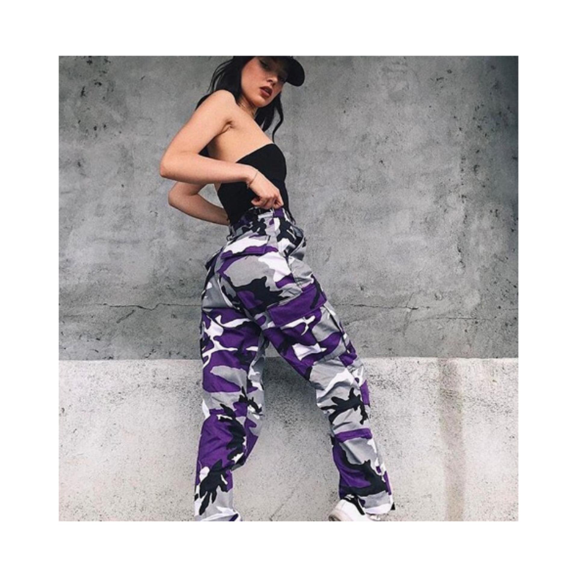 Quần jogger camo rằn ri tím