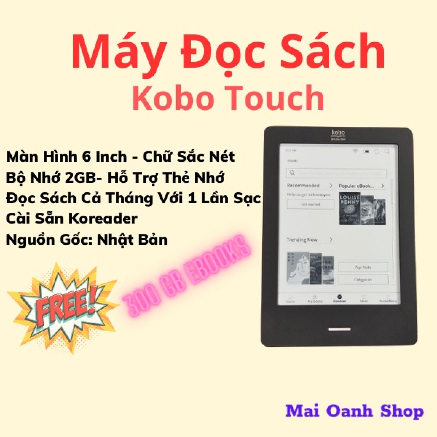 Máy Đọc Sách Điện Tử Kobo Touch (Đã Cài Koreader)