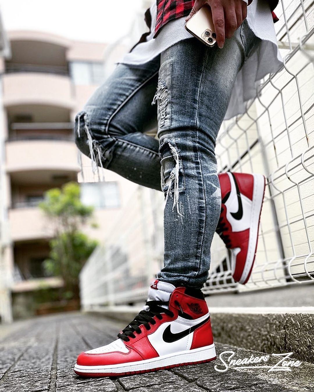 (FREESHIP+HỘP+QUÀ) Giày Thể Thao AIR JORDAN 1 Retro High Chicago đỏ Trắng Cao Cổ Cực Phong Cách SNEAKERS WORLD 20