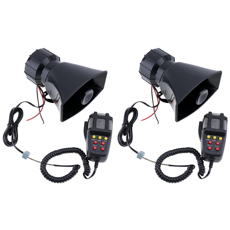 2X 100W Dc12V 120Db 7 Sound Car Electronic Warning Siren Motorcycle Alarm Firemen Ambulance Loudspeaker