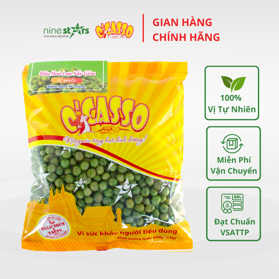 Đậu hòa lan sấy giòn vị muối ocasso 300g