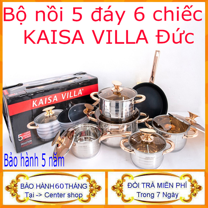 [ Hàng siêu rẻ ] BỘ Nồi Đức Kaisa Villa 6 món 12 chi tiết - Center shop