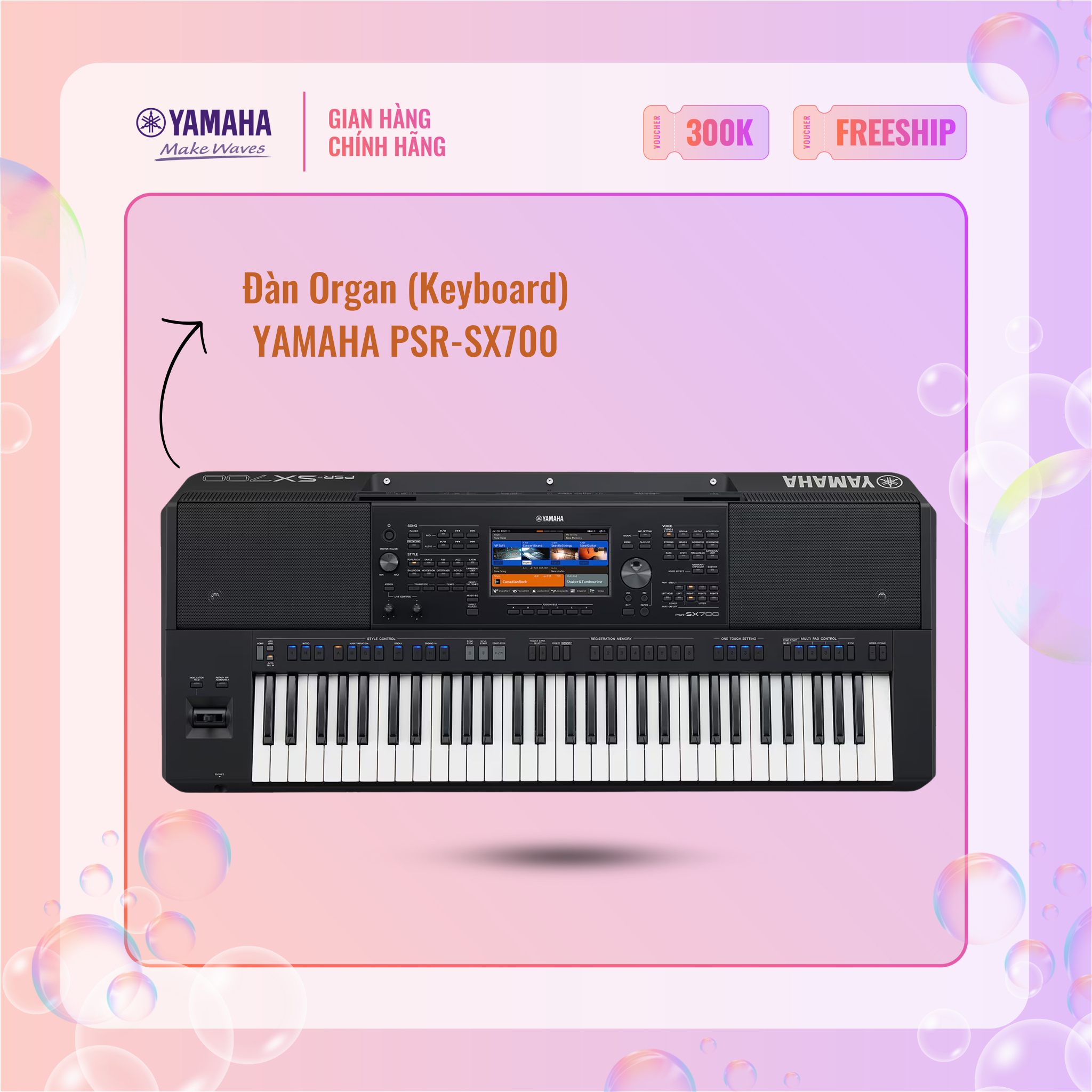 [Trả góp 0%] Đàn Organ (Keyboard) YAMAHA PSR-SX700 phù hợp các buổi biễu diễn trực tiếp - Bảo hành c