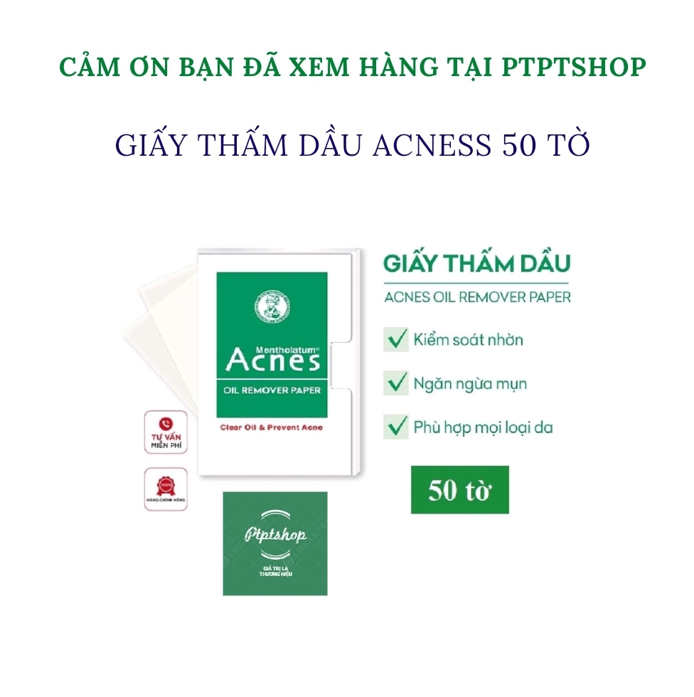 Giấy thấm dầu acnes 50 tờ rohto cao cấp