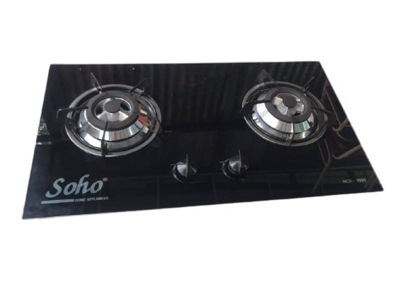 Bếp gas âm mặt kính cường lực 02 lò Soho -9900CU (Màu đen) CẢM ỨNG CHỐNG CHÁY NỔ 100%,đầu đốt bằng đồng thau nguyên khối, Bảo hành chính hãng lên đến 24 tháng