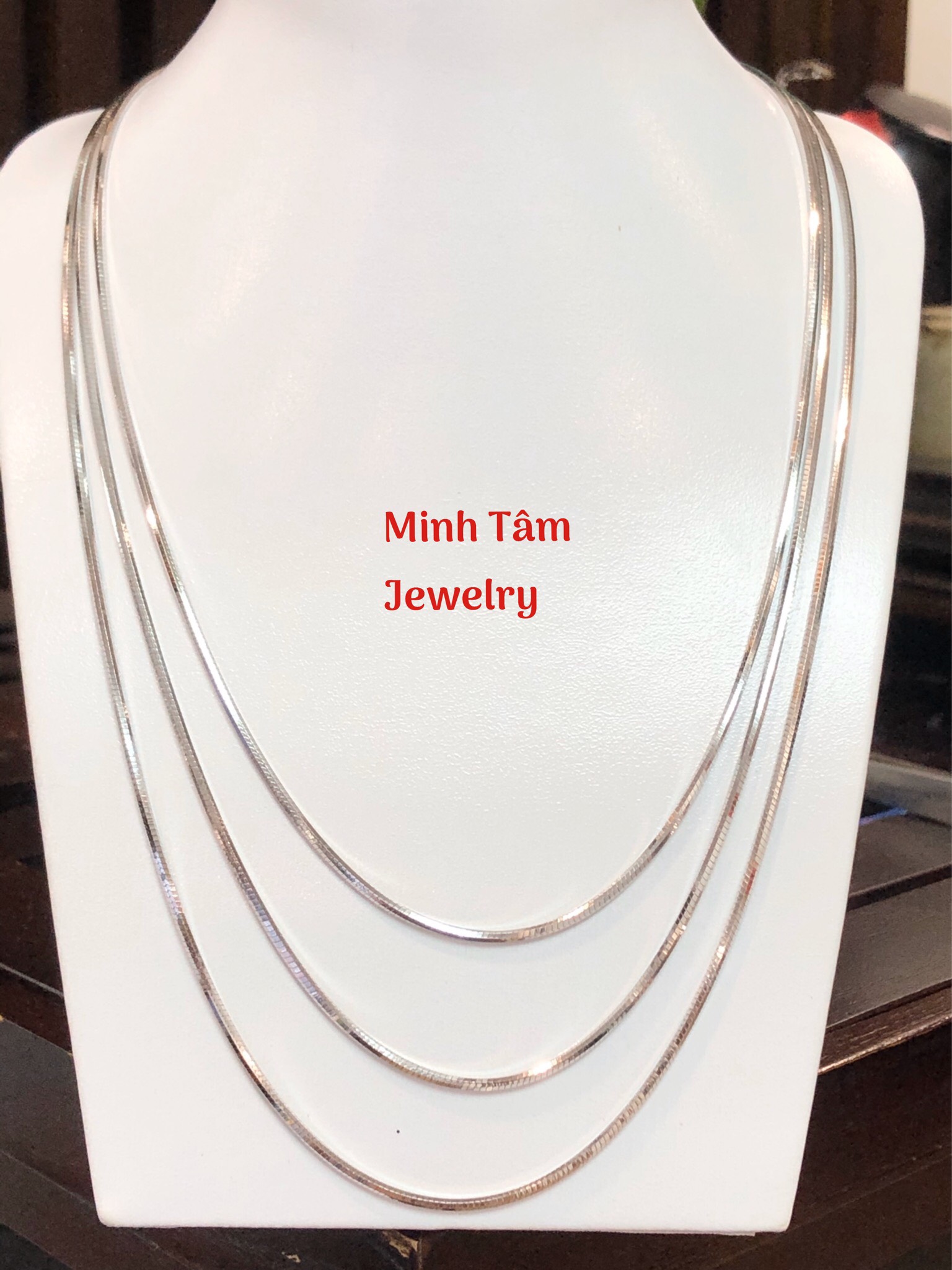 Dây chuyền lụa trơn bạc S925 xi kim cho nam-Minh Tâm Jewelry