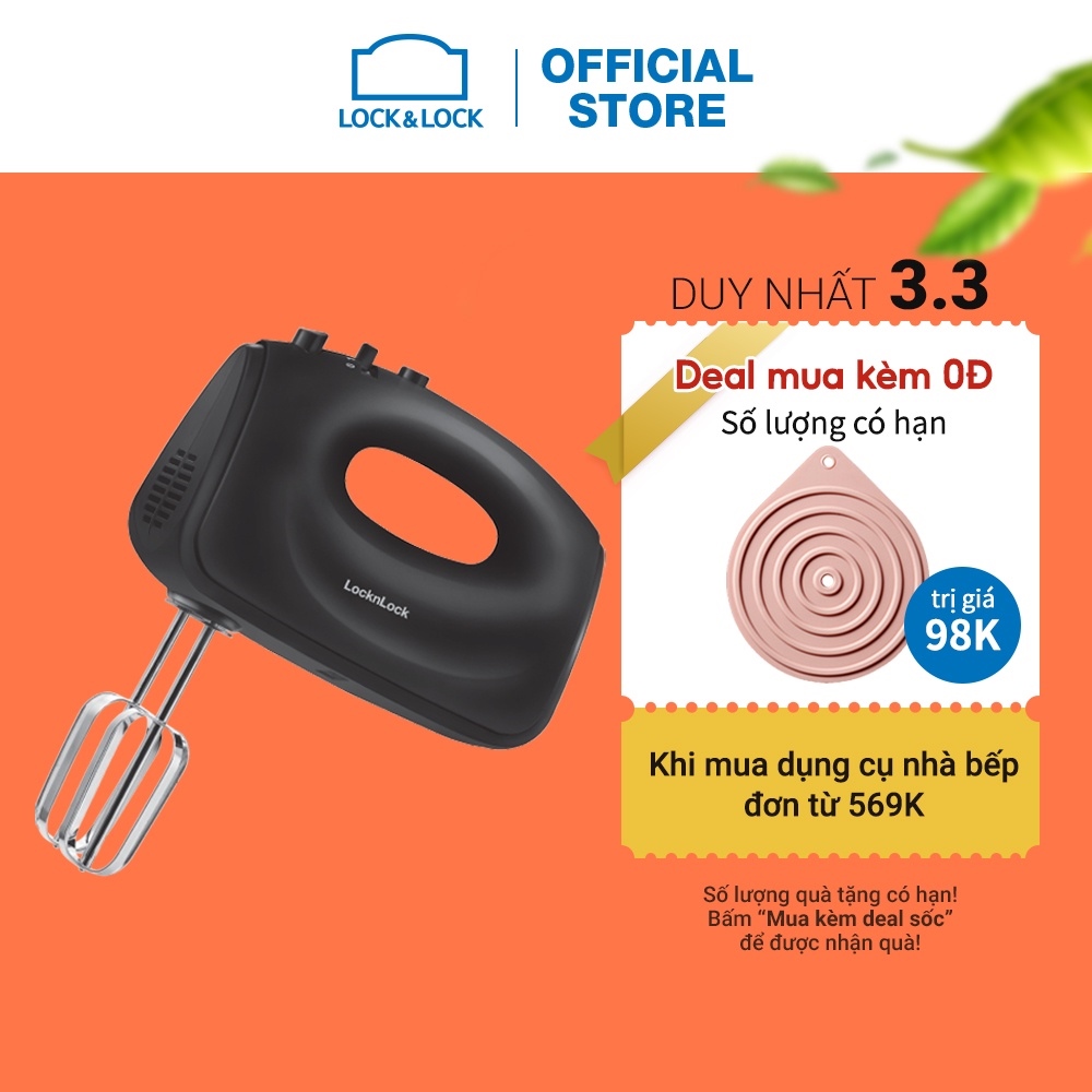 Máy đánh trứng lock lock hand mixer - màu xám đậm ejm501dgry
