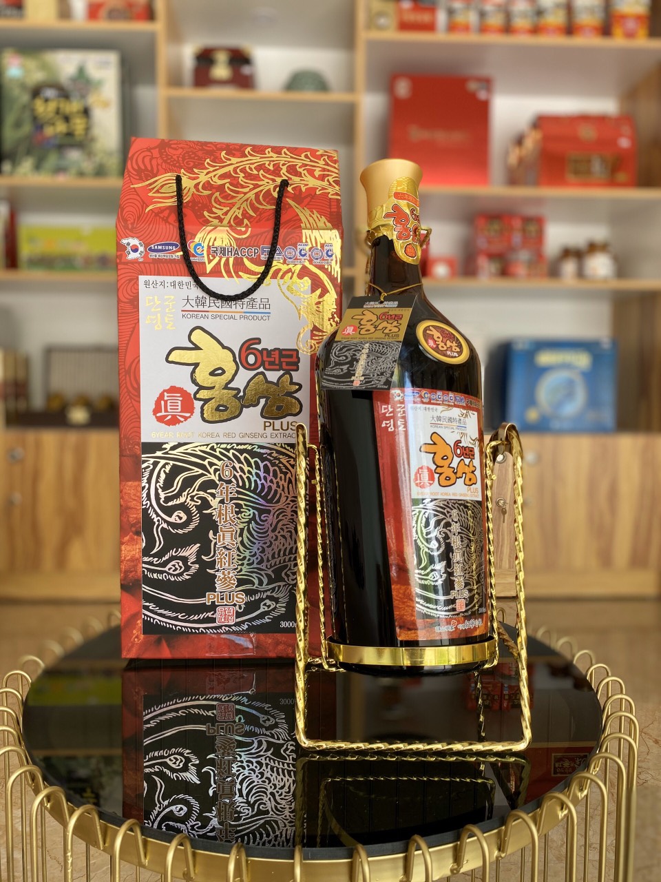 Tinh chất hồng sâm 6 năm tuổi và đông trùng hạ thảo Bio Gold chai 3000ml