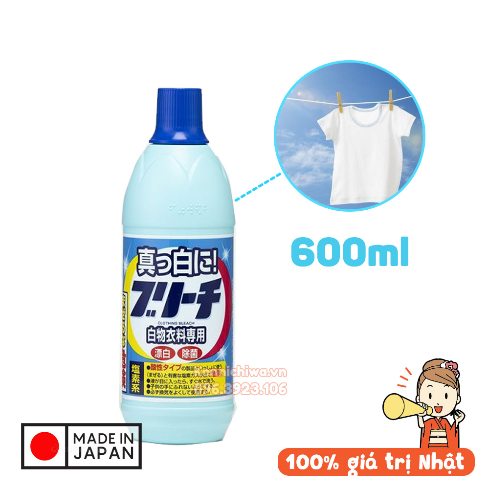 Nước tẩy trắng quần áo 600ml Rocket nội địa Nhật Bản cho quần áo trắng