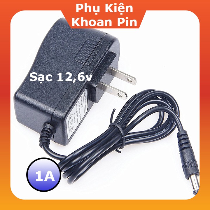 Nguồn adapter 12.6v- 1a có đèn báo khi sạc đầy