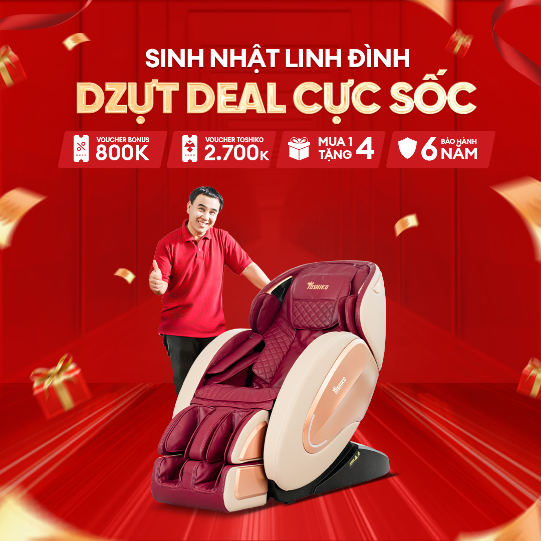 Ghế Massage Đa Năng Cao Cấp điều khiển giọng nói Toshiko T70, sở hữu con lăn 4D di chuyển tổ hợp 10 bài massage chuyên sâu, công nghệ AI Nhật Bản, đa tính năng massage