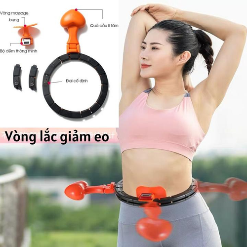 Vòng lắc eo, vòng lắc bụng thông minh , lắc eo massage giảm mỡ bụng hula hoop, vòng lắc thu gọn hoặc mở rộng theo vòng bụng, qủa lắc 1,5kg- lắc eo giảm mỡ bụng nhanh và hiệu qủa