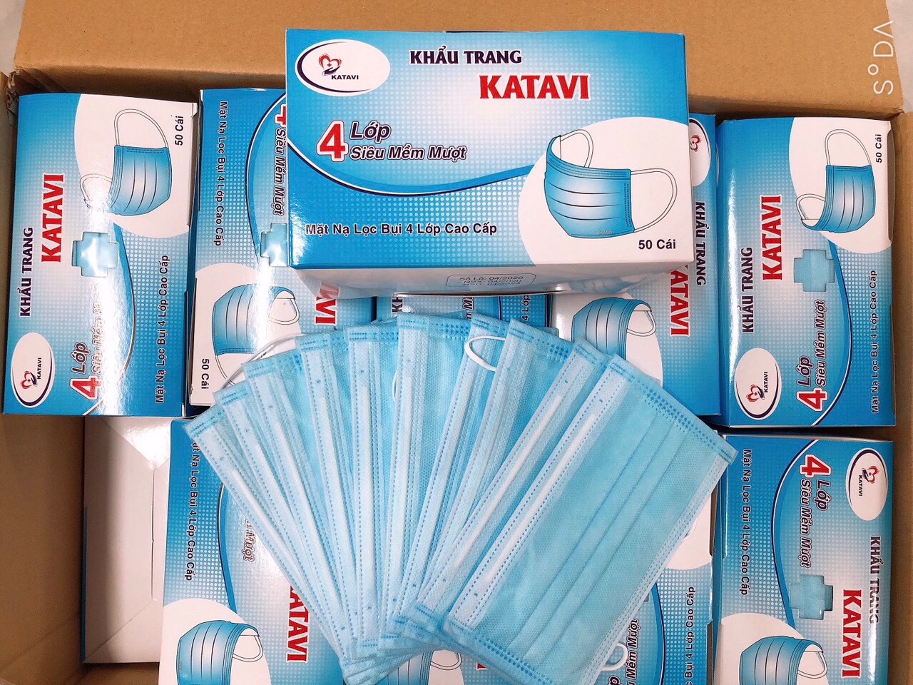 [HCM]khẩu trang y tế  KATAVI 4 lớp hộp 50 cái có logo xuất sứ rõ ràng