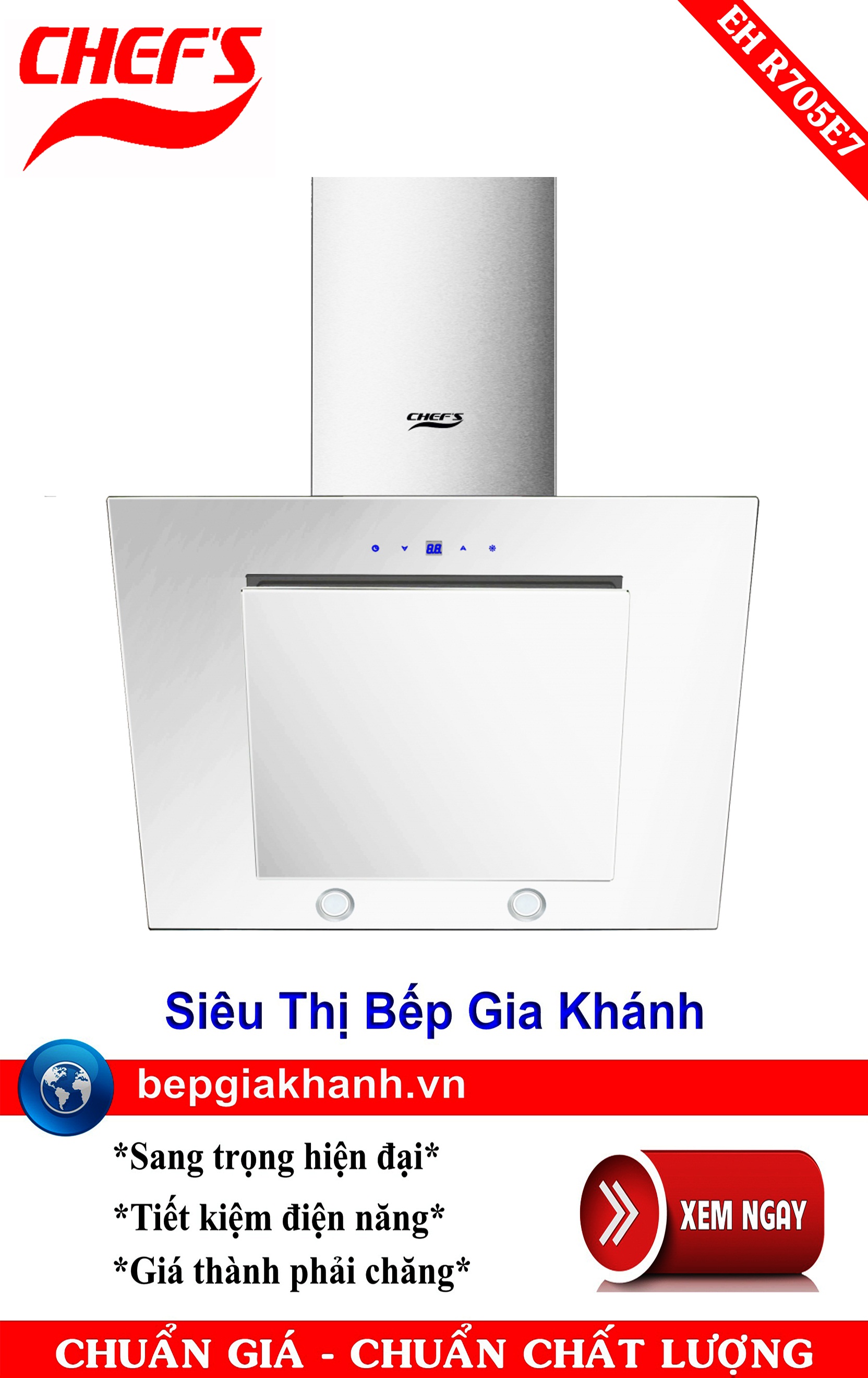 [HCM]Máy hút mùi dạng nghiêng 70cm Chefs EH R705E7 máy hút mùi nhà bếp máy hút mùi bếp máy hút mùi kính cong máy hút mùi canzy máy hút mùi mini máy hút mùi âm trần máy hút mùi electrolux may hut mui