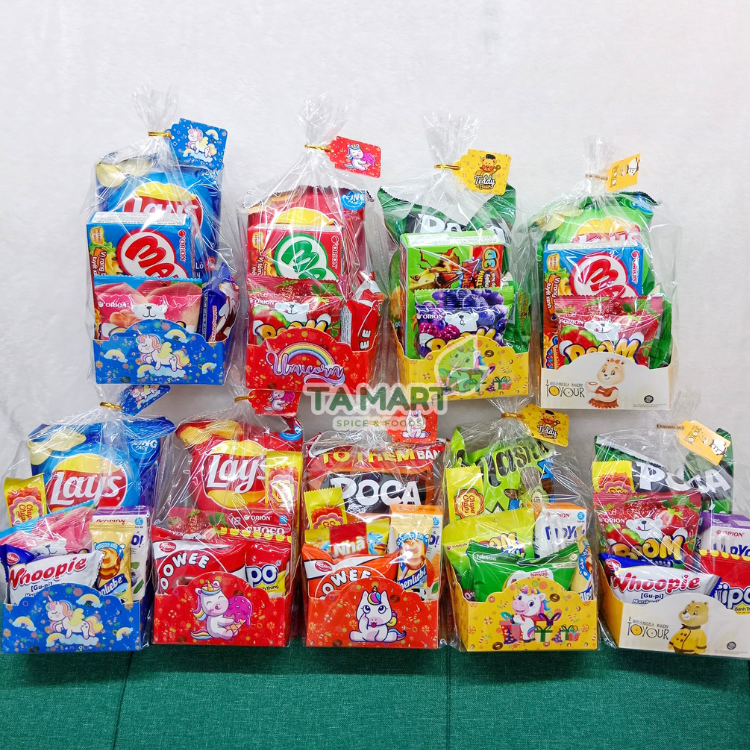 Bánh kẹo cho bé - set 6 món quà tặng sinh nhật, quà thôi nôi, Quốc tế thiếu nhi - set quà tặng 1/6 trẻ em, quà học sinh - TA MART