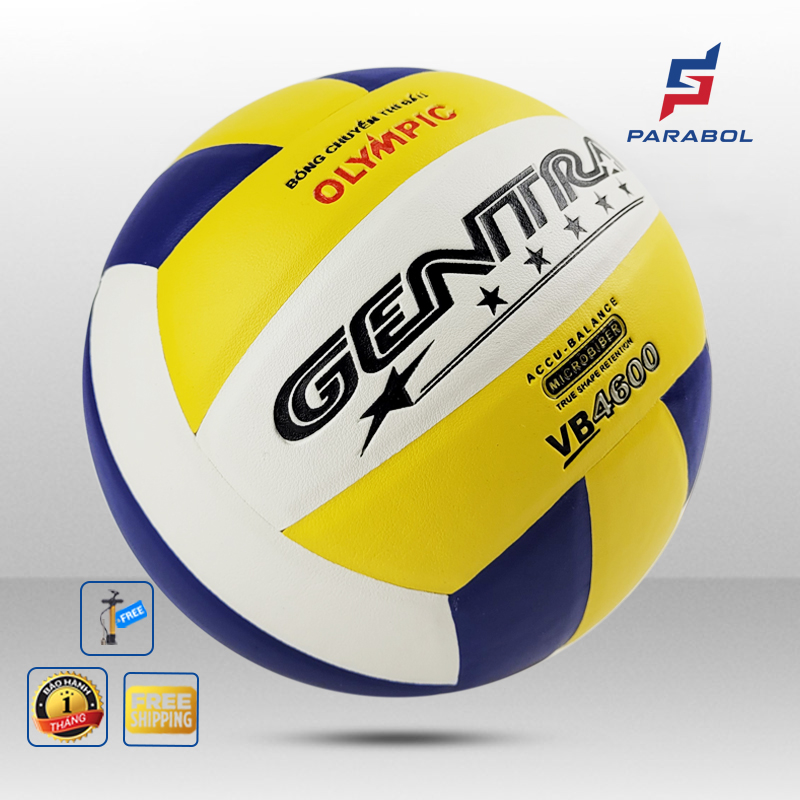 Bóng Chuyền Da Gentra 4600 - Tặng bơm, kim bơm, túi lưới - Quả bóng chuyền tiêu chuẩn thi đấu