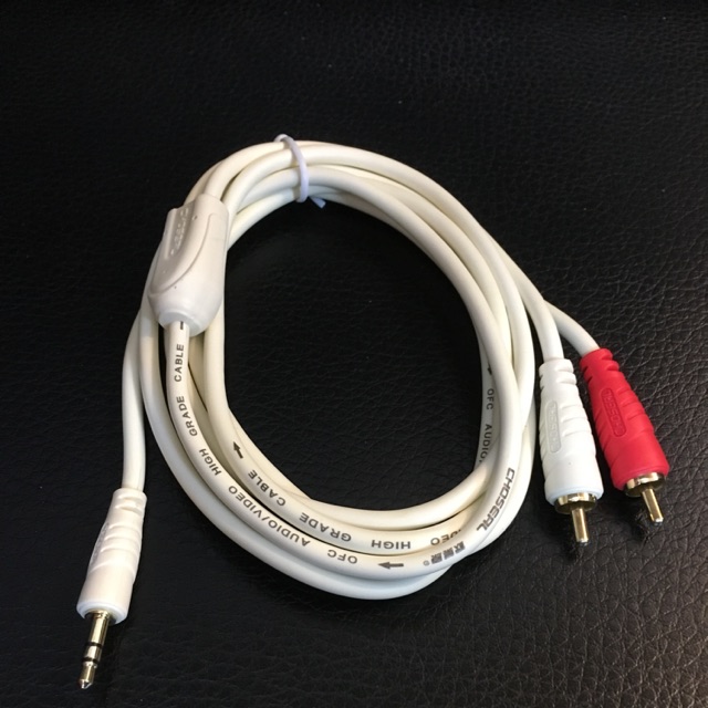 Dây cáp tín hiệu 1đầu 3.5 ra 2 đầu hoa sen av rca dài 1,8mét choseal