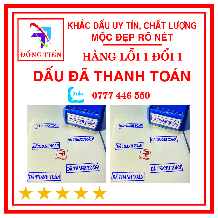 Con dấu đã thanh toán in sẵn 14x38mm